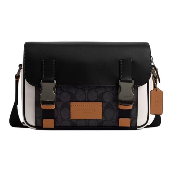 NWT!COACH COACH TRACK CROSSBODY BAG IN COLORBLOCK SIGNATURE CANVAS(COACH CR267 ) - Picture 6 of 10